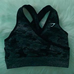 Small Gymshark Black Camo Sports Bra